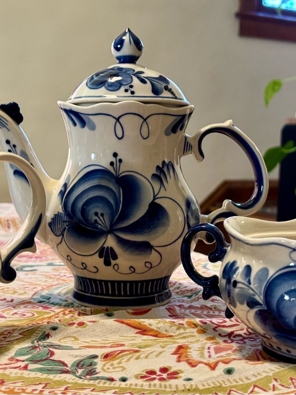 Vintage 80s Russian Ghzel Tea Set (Porcelain)